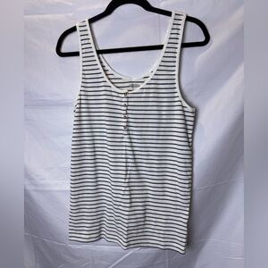 Old Navy Black and White Striped Tank Top